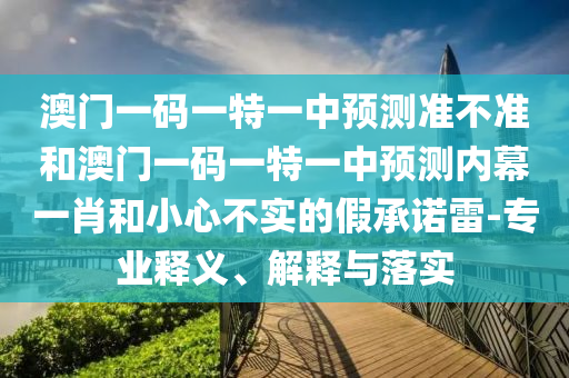 澳门一码一特一中预测准不准和澳门一码一特一中预测内幕一肖和小心不实的假承诺雷中山市多米克自动化设备有限公司-专业释义、解释与落实