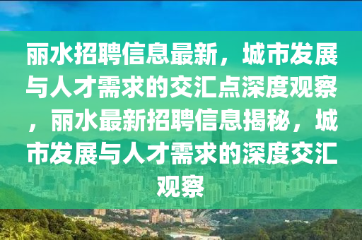 丽水招聘信息最新,城市发展与人才需求的交汇点深度观察,丽水最新招聘信息揭秘,城市发展与人才需求的深度交汇观察中山市多米克自动化设备有限公司