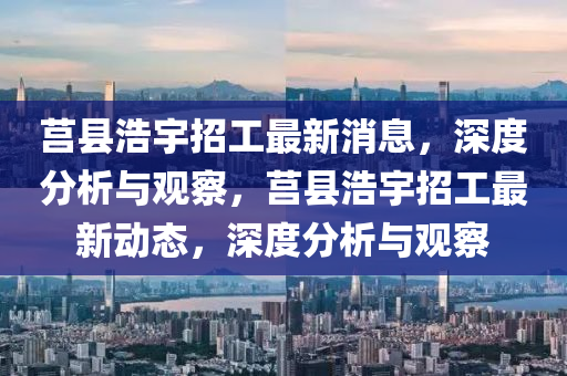 莒县浩宇招工最新消息,深度分析与观察,莒县浩宇招工最新动态,深度分析与观察中山市多米克自动化设备有限公司