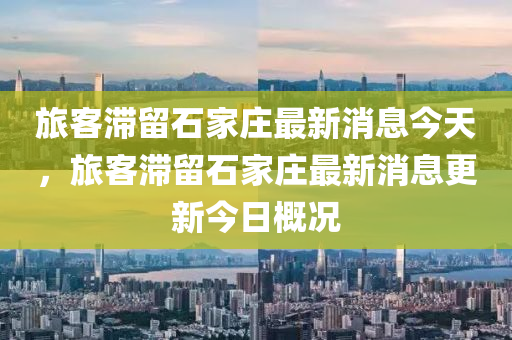 旅客滞留石家庄最新消息今天,旅客滞留石家庄最新消息更新今日概况中山市多米克自动化设备有限公司